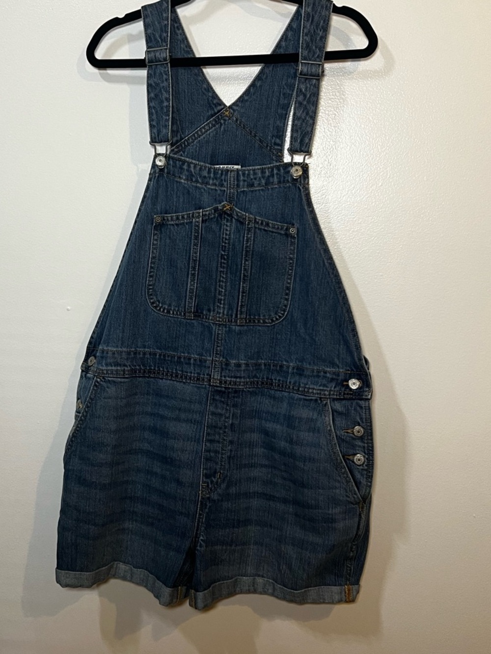 Old Navy Dark Blue Denim Shortalls Overall Romper Size XL